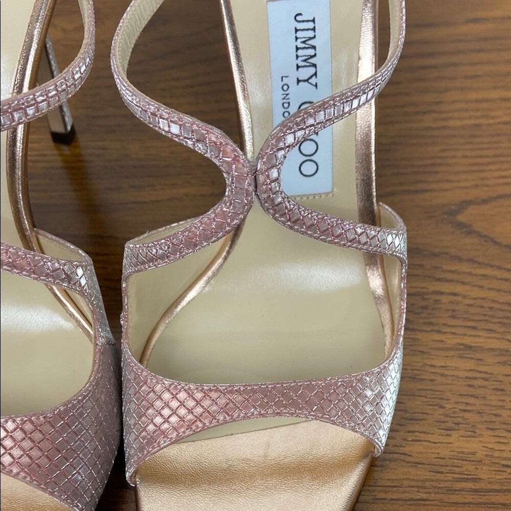 Jimmy Choo Anise 95 Ballet Pink Diamond Glitter Stiletto Heels EU 37 US 7 NEW - Picture 9 of 15